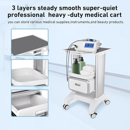 Portable Professional Medical Trolley Cart Load 130 Lbs with Drawers and Silent Wheels for Beauty SPA Home Hospital Office Medical Clinic