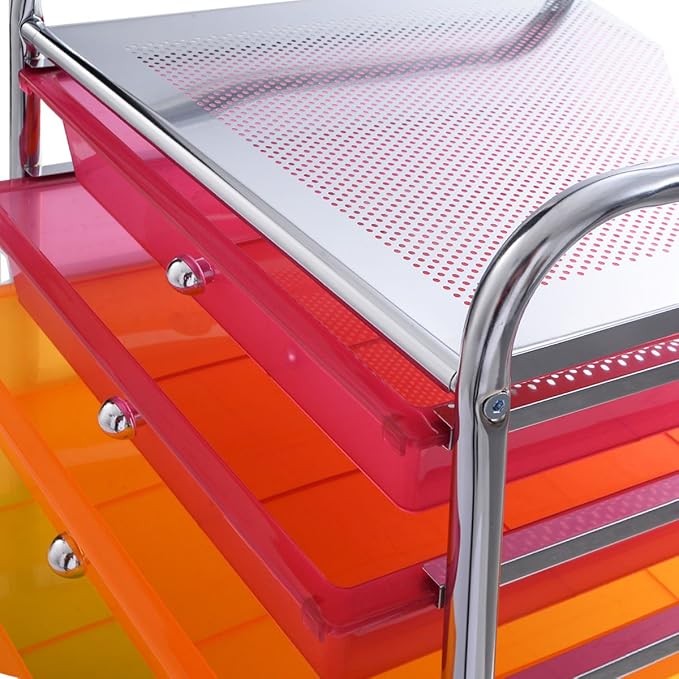 Giantex 10 Drawer Rolling Storage Cart Scrapbook Paper Office School Organizer (Multicolor)