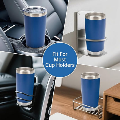 IEOVIEE 32 Pack, 20oz Stainless Steel Bulk Tumblers with Lids and Straws, Double Wall Insulated Travel Coffee Mug, Durable Powder Coated Tumbler Bulk Cup for Cold and Hot Drinks(Dark Blue)