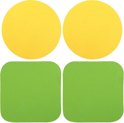4pcs Rubber Jar Opener, 2 Round & 2 Square Rubber Bottle Opener Pads Non-Slip Texture Jar Lid Remover for the Elderly & Users with Weak Hands