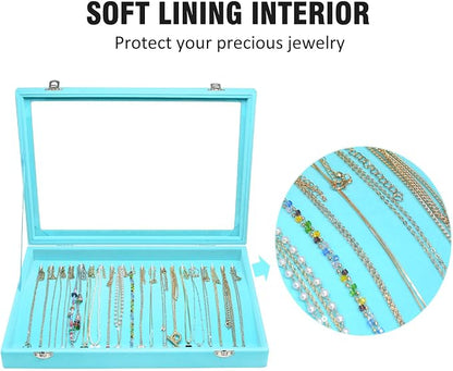 Vicoter Velvet Necklace Display Jewelry Tray 20 Hook Necklace Tray Necklace Pendant Jewelry Tray for Women and Girls