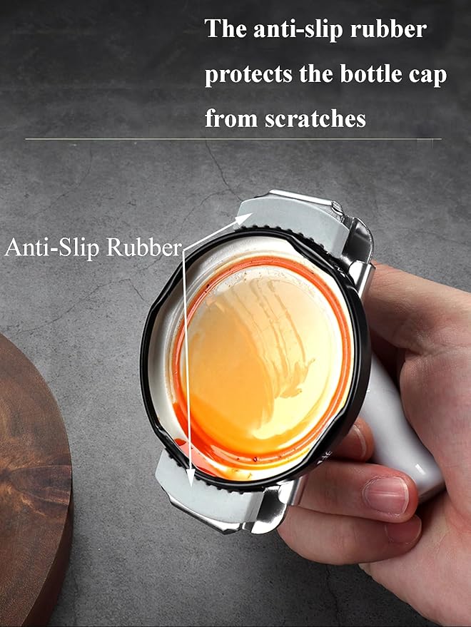Jar Opener for Seniors with Arthritis & Weak Hands, Easy Twist Jar Openers, Adjustable Multifunctional Jar Lid Opener, Jar Bottle Cap Opener Gripper, Useful Gifts for Elderly/Women/Men (Wood Handle)