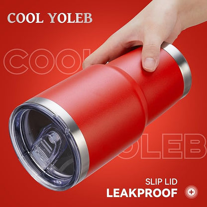 30 oz Tumbler with Lid Stainless Steel Tumblers Bulk Vacuum Insulated Cup Reusable Powder Coated Travel Mug Double Wall Leak Proof Cups Keep Cold Drinks for 12 Hours Wine Red, Set of 4