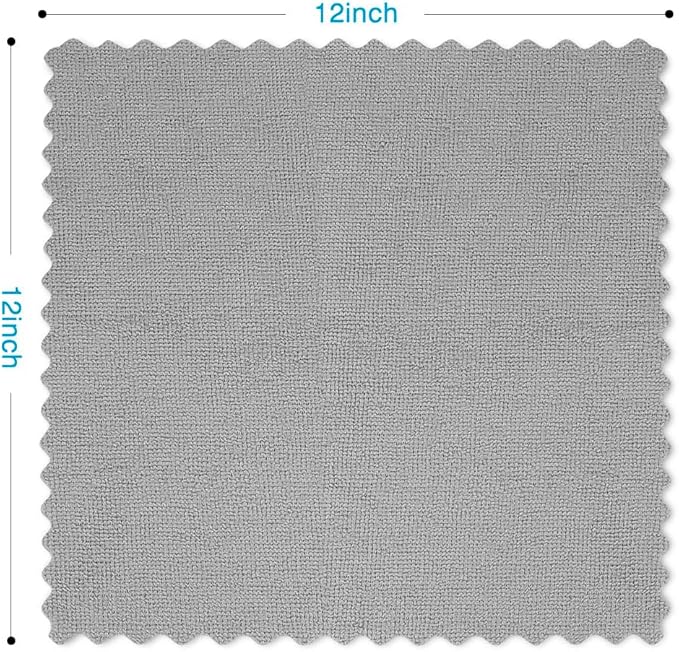 Orighty Microfiber Cleaning Cloth Bulk, 50 Pack Shop Towels, Reusable Cleaning Rags, Lint Free Microfiber Towels for Cars, Home & Kitchen, 12x12 Inch, Grey