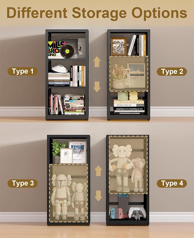 METALOONG Steel Book Shelf, 3-Tier Adjustable Bookcase with Anti-Tip Kit & Leveling Feet, Heavy-Duty Metal Storage Organizer, Modern Corner Shelves for Bedroom, Garage, Home Office