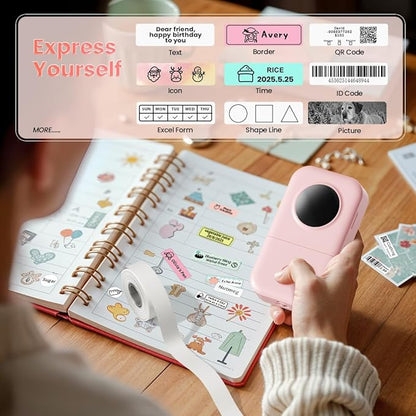 Phomemo Label Maker Machine, D30 Portable Handheld Bluetooth Mini Label Printer, Multiple Templates Smartphone Thermal Small Label Makers for Kid School Items, Classroom Teacher Supplies, Easy to Use