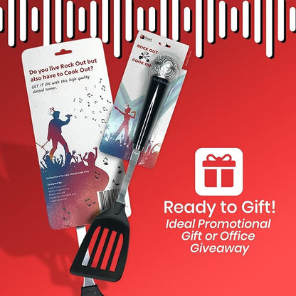 Rise8 Studios Rockstar Microphone Spatula - Fun Kitchen Gadget for Singers & Music Lovers - Funny Novelty Cooking Utensil for Kitchen Rockstar