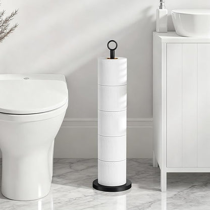Toilet Paper Holder Stand(with Reserve Function), Free-Standing Spare Rolls Storage Holder, Stainless Steel