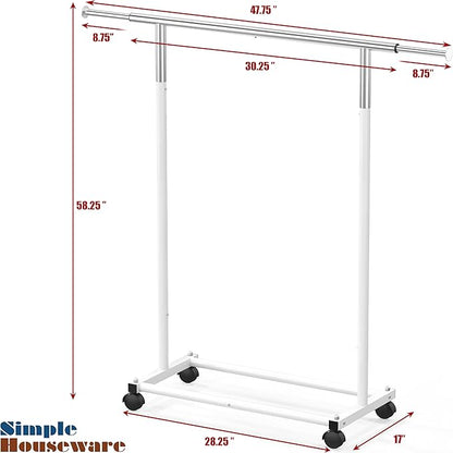 Simple Houseware Standard Rod Garment Rack, White