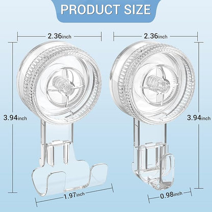 LUXEAR Suction Cup Hook, 2Pack Shower Suction Hanger, 1 Single & 1 Razor Waterproof Shower Hook for Bathroom