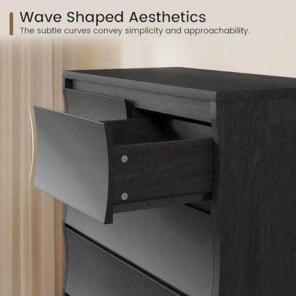 Black Tall Dresser for Bedroom, 61.1" Tall Dresser with 8 Drawers, Wood Dressers & Chests of Drawers, Accent Upright Drawer Organizers for Closet, Hallway