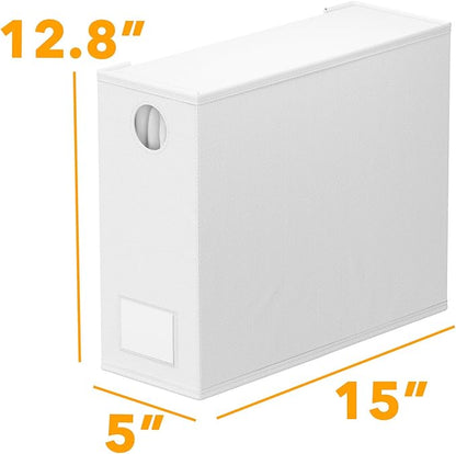 SpaceAid 6 Pack Bed Sheet Organizers and Storage, Foldable Sheet Organizer for Linen Closet, Sheets Set Folder Keeper with Window XL (Queen & King Size) Bedding Container, (White, 6 Pack)