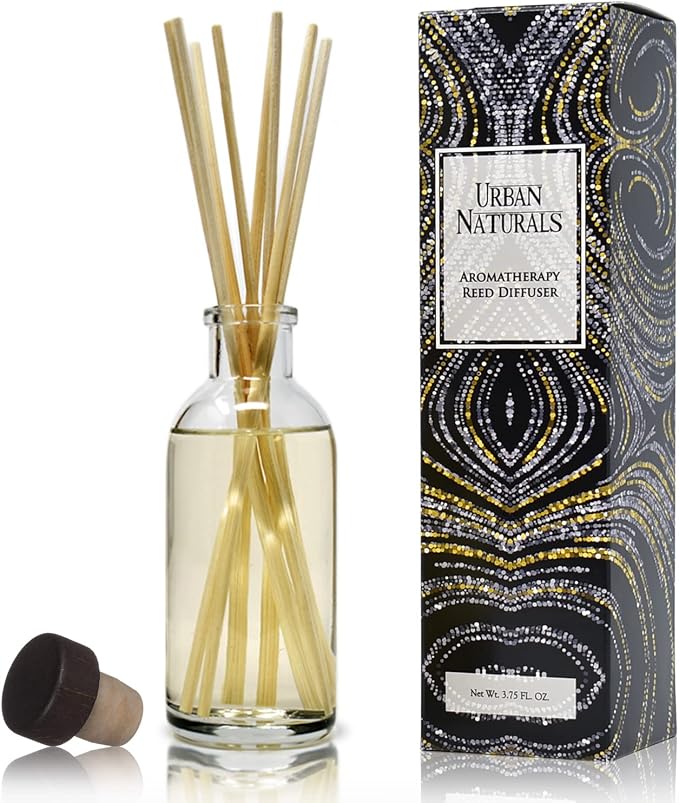 Urban Naturals Pumpkin Spice Reed Diffuser Set - Buttery Pumpkin with Jasmine, Cinnamon Leaf, Nutmeg and Vanilla - Made in the USA