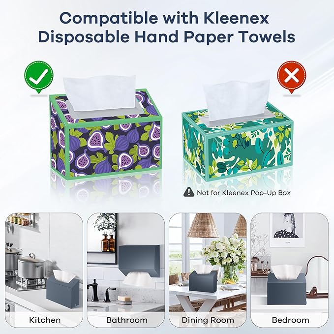 Acrylic Hand Towel Box Cover Compatible with Kleenex Disposable Hand Towels Wall-Mounted Paper Towel Dispenser Suitable for Tabletop, Bathroom, Car, and Office Use Valentine's Day Gifts (Grey)