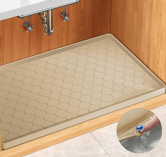 Winisok Silicone Under Sink Mat 31" x 22", kitchen Essentials and Gadgets, Shelf liner and Cabinet Protector, Home Organizers and Storage, Waterproof Bathroom Tray