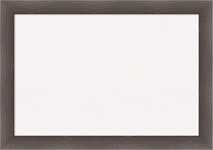 Amanti Art White Cork Board for Wall, 29x41 Vision Board with Brown Wood Frame, Large Corkboard Office Decor for Home Organization, Rustic Farmhouse Corkboard Pinboard to display items for home