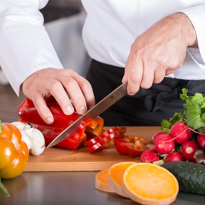 imarku Chef Knife - Pro Kitchen Knife 8 Inch Chef's Knives Japanese SUS440A Stainless Steel Sharp Paring Knife with Ergonomic Handle, Black Handle, Father's Day and Thanksgiving Gifts