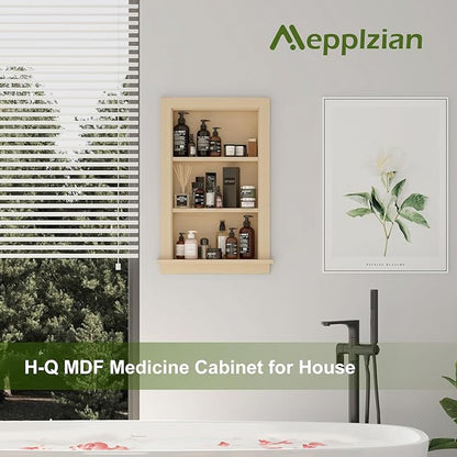 Recessed Medicine Cabinet for Bathroom Cabinet with Storage,14x24 in Wall Shower Niche Insert,3-Tier Bathroom Niche for Shower Wall,Recessed Niches Insert for Drywall,Imitation Natural