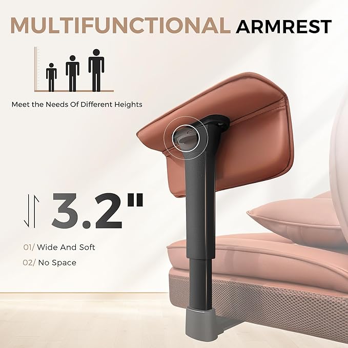 Big and Tall Office Chair - 400 LBS High Back Executive Chair with Footrest, Ergonomic Office Chair for Heavy People, Wide Padded Seat Computer Gaming Chair, Brown 2 Pack
