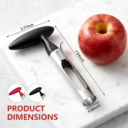 2 Pack Apple Corer, Stainless Steel Apple Corer Tool with Serrated Coring Head, Quick Core Release, Non-Slip Handle, Fruit Core Remover for Apples, Pears, Bell Peppers