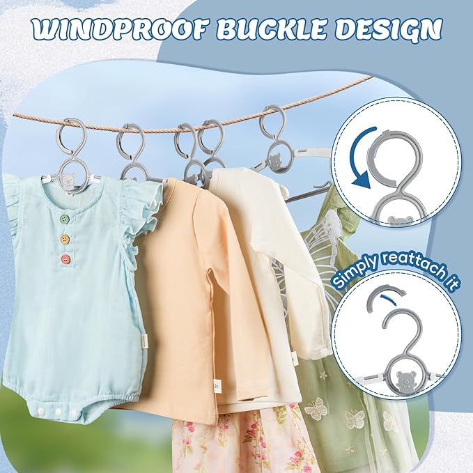 60PCS Baby Hangers for Closet, Extendable Adjustable Non-Slip Plastic Kids Hanger for Toddler Kid Children Infant Teen, Grey Stackable Toddler Hangeres