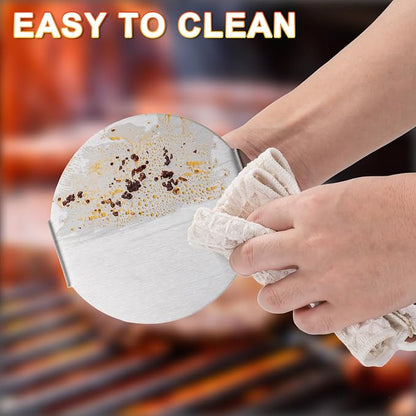 Husfunov Stainless Steel Burger Press, 5.5 Inch Round Smasher,with Anti-Scald Handle,Non-Stick Smooth Hamburger Press,Flat Bottom, for Cooking Burgers, Bacon, Ground Beef, Meats, Sausage and So On
