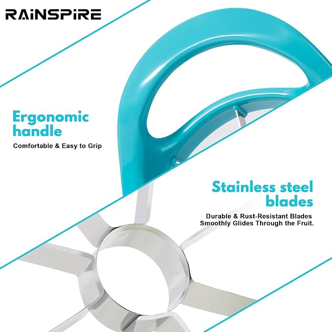 Rainspire Apple Cutter 8 Slices, 8 Blade Apple Slicer and Corer, Apple Corer Tool with Stainless Steel Blades, Super Sharp Fruit Cutter Fruit Slicer, Blue