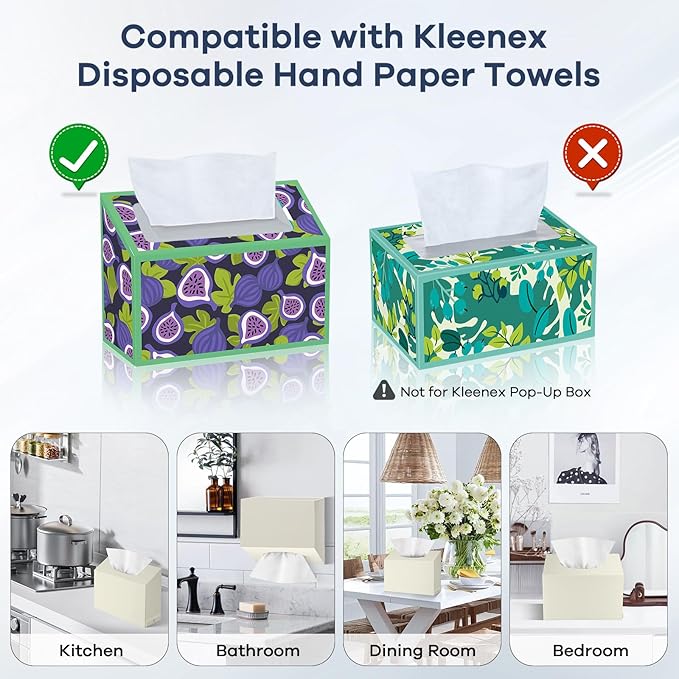 Acrylic Hand Towel Box Cover Compatible with Kleenex Disposable Hand Towels Wall-Mounted Paper Towel Dispenser Suitable for Tabletop, Bathroom, Car, and Office Use Valentine's Day Gifts (Beige)
