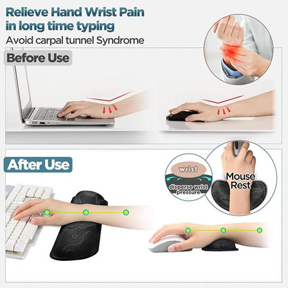 Gimars Enlarge Silky and Superfine Fabric Gel Memory Foam Keyboard Wrist Rest Set, Ergonomic Keyboard Mouse Wrist Support for Typing Pain Relief, Comfort for Office, Gaming, Computer-Map Pattern