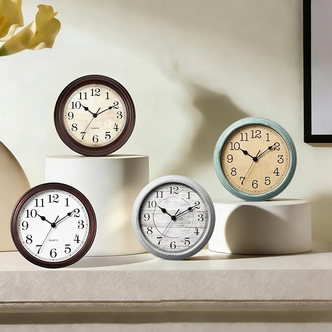 Wall Clock, 9 Inch Silent Wall Clocks Battery Operated, Decorative Clocks for Kitchen Living Room, Bedroom (Teal)