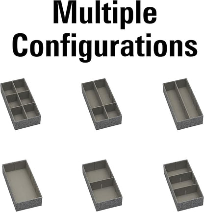 Household Essentials 3 Piece Drawer Organizers Starter Set, Customizable Inserts, Large Tray and 2 Small Trays, Cream