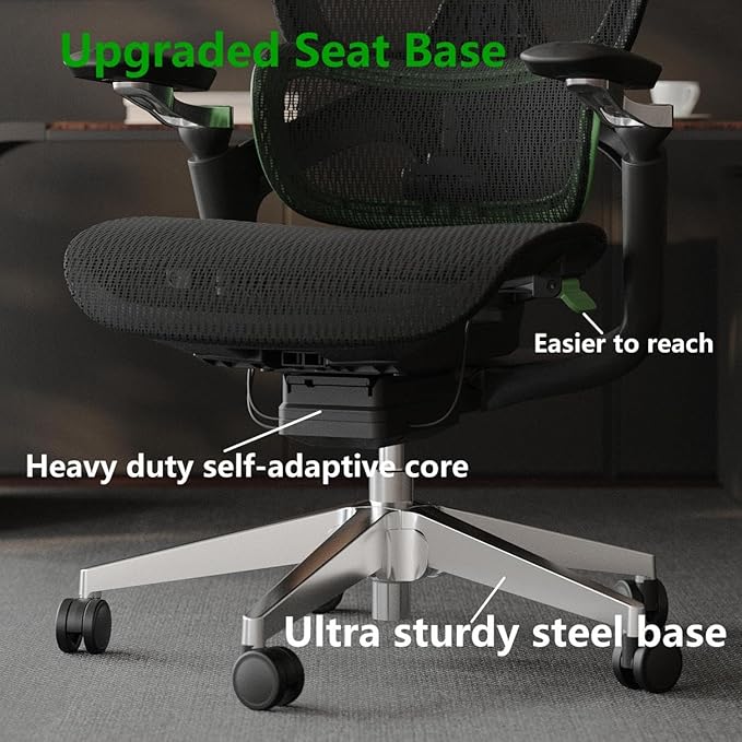 Ergonomic Office Chair, Big and Tall Mesh Computer Gaming Chair with Adaptive Lumbar Support, Work Chair with Headrest, 5D Armrest,90-130°Tilt, BIFMA Certified, Model Zen (Red)
