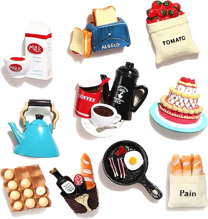 10pcs Food Fridge Magnets for Fridge Fun Cute Magnet Refrigerator Stickers for Kitchen Magnet Decorative Strong Resin Magnets Home Decor Office