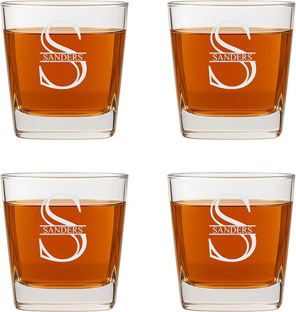 Custom Whiskey Glasses For Men - Premium Scotch Box Engraved Gift for Husband, Dad, Boyfriend - Personalized Bar Gifts for Bourbon Lovers - Christmas, Anniversary, Birthday