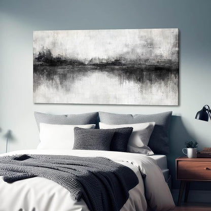 Black And White Wall Art Large Wall Decor Abstract Framed Wall Art Posters for Men Room Vintage Photo Pictures 24"x48"