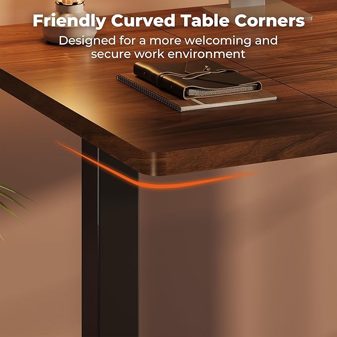 Dual Motor Standing Desk, Large Stand Up Desks, 79x31 Inches Electric Sit Stand Desks, 4 Memory Preset Adjustable Height Computer Table for Home Office with Splice Board (Brown)