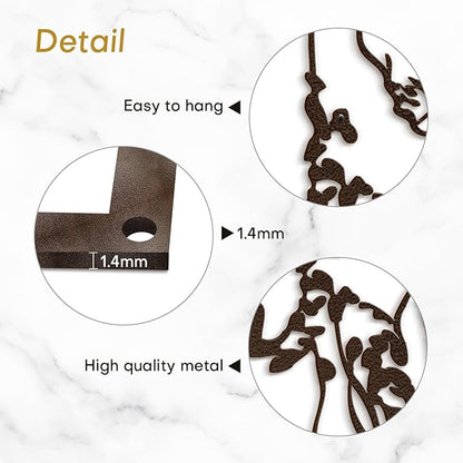 SIGNLEADER Metal Wall Art Decor Leopard Minimalist Modern Abstract Wall Sculpture Hangings Home Decoration for Living Room, Bedroom, Bathroom, Kitchen, Outdoor - 18" Bronze