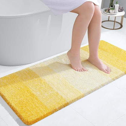 OLANLY Bathroom Runner Rugs Mat 44x24, Extra Soft Absorbent Microfiber Bath Rugs, Rubber Backing, Quick Dry, Washable Long Bath Mats for Bathroom Floor, Tub and Shower, Home Decor Accessories, Yellow