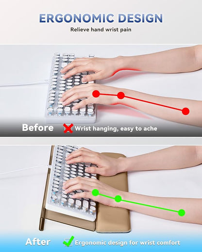 Laborio Computer Keyboard Stand for Desktop, Keyboard Riser Wrist Rest Holder for Easy Typing, Office Desk, Home, School Accessories(Coffee)