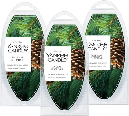 Yankee Candle Balsam & Cedar Wax Melts Packs of 3-18 Total Wax Melts Perfect for Christmas & Holiday Season