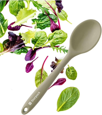 Starpack 'Mix it Up' Premium Silicone Cooking Spoons - Silicone Mixing Spoons for Baking Heat Resistant 600°F - Kitchen Spoons for Nonstick Cookware - Silicone Serving Spoons - Rubber Stirring Spoon