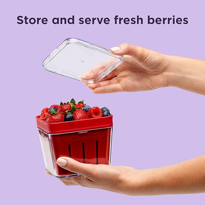 Chef'n Bramble Berry Basket and Colander (1-Quart, Cherry) (Pack of 6)