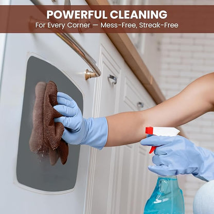 SIFANGKE Microfiber Cleaning Cloth, 12 Pack Brown Cleaning Rags for Housekeeping, Reusable Microfiber Towels for Car, Kitchen, Bathroom and Household Cleaning Supplies, 11.8"X11.8"