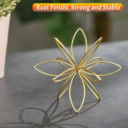 4.25" Gold Sphere Decor, Metal Handmade Floral Decorative Sculpture, Abstract Tabletop Decorative Ball for Home Metal Sphere Decor