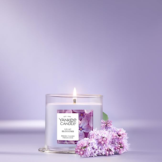 Yankee Candle Small Tumbler Scented Candle with up to 40 Hour Burn Time, Premium Plant Wax Blend for Consistent Burn, 4.3 oz Tumbler Candle with Room Filling Fragrance, Lilac Blossoms