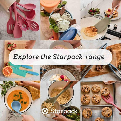 Starpack 'Mix it Up' Premium Silicone Cooking Spoons - Silicone Mixing Spoons for Baking Heat Resistant 600°F - Kitchen Spoons for Nonstick Cookware - LFGB Grade Serving Spoons - Rubber Stirring Spoon