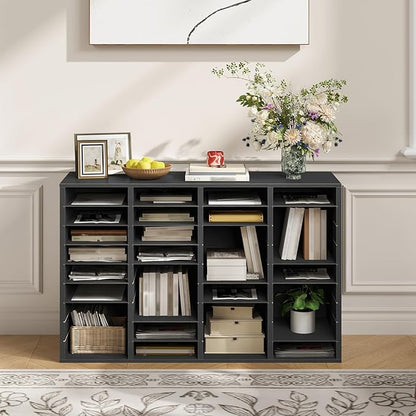 HOOBRO Wooden Literature Organizer, 36-Slot Mail Sorters, Removable Classroom Mailbox, Student Mailboxes for Classroom, Paper Storage Organizer, for Home, Office, Black BK36WF01