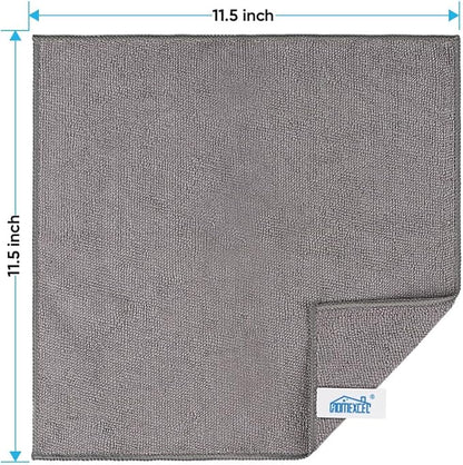 HOMEXCEL Grey Microfiber Cleaning Cloth, 24 Pack Cleaning Towels for Kitchen, Lint Free, Scratch-Free, Highly Absorbent, and Reusable Cleaning Rags for House, Window and Glass, Cars, 11.5 X11.5 inch