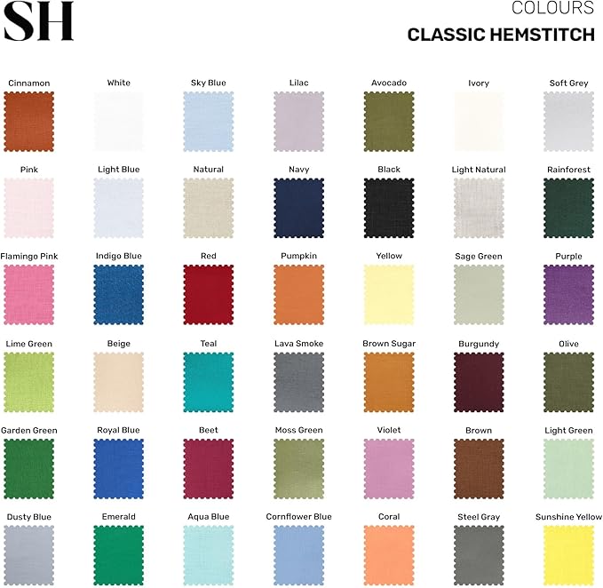 Solino Home Linen Cloth Placemats Set of 6-100% Pure Linen Hemstitch Purple Placemats 14 x 19 Inch - Classic Hemstitch Table Place Mats for Valentines, Spring, Easter