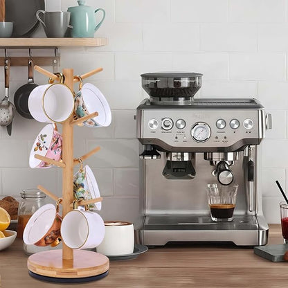 Mug Holder Tree, Upgraded 360° Rotated 8 Hooks Coffee Mug Holders for Counter, Bamboo Mug Rack Stand for Coffee Bar Accessories